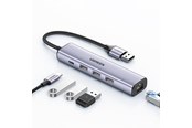 USB hub - UGREEN CM475 Multifunction HUB / USB 3.0 - 3 x USB / 1x Eth. RJ-45 / USB-C PD USB hub - 4 porttia - USB 3.0 - Harmaa - 60554