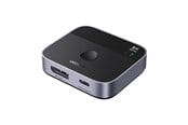 KVM-kytkimet - UGREEN DisplayPort/USB-C to USB-C Monitor Switch - Gray - 65878