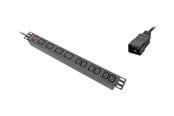 Virtakaapelit (ulkoinen) - Lanberg - power distribution strip - 4000 watt - PDU-04I1906I-0200-C20-BK