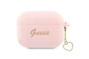 Puhelin - Muut lisävarusteet - GUESS GUAP2LSCHSP AirPods Pro 2 cover pink/pink Silicone Charm Heart Collection - 3666339111014