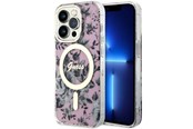 Puhelin - Kannet ja kotelot - GUESS GUHMP14LHCFWSP iPhone 14 Pro 6.1" pink/pink hardcase Flower MagSafe - 3666339115579