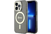 Puhelin - Kannet ja kotelot - GUESS GUHMP14LHCMCGK iPhone 14 Pro 6.1" black/black hardcase Glitter Gold MagSafe - 3666339125585