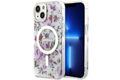 Puhelin - Kannet ja kotelot - GUESS Flower MagSafe case for iPhone 14 - transparent - 3666339115630