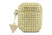 Puhelin - Muut lisävarusteet - GUESS GUA2HDGTPD AirPods 1/2 cover gold/gold Rhinestone Triangle Charm - 3666339120634