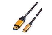 USB kaapelit - Roline Gold - USB-C cable - USB Type A to USB-C - 1 m - 11.02.9013