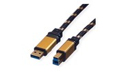 USB kaapelit - Roline Gold - USB cable - USB Type B to USB Type A - 80 cm - 11.02.8900