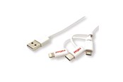 USB kaapelit - Roline - USB cable - USB to Lightning/Micro-USB Type B/USB-C - 1 m - 11.02.8329