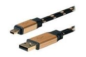 USB kaapelit - Roline Gold - USB cable - mini-USB Type B to USB - 1.8 m - 11.02.8822