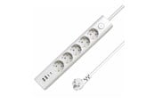 Virtakaapelit (ulkoinen) - MicroConnect - power strip - 5-way on/off switch - MC-GRU00515WS-USB