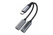 USB kaapelit - MicroConnect USB-C to USB-C headphone / charging adapter - 13 cm - MC-USBC-CFCF