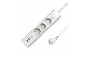 Virtakaapelit (ulkoinen) - MicroConnect - power strip - 3-way on/off switch - MC-GRU00315WS-USB