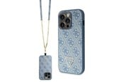 Puhelin - Kannet ja kotelot - GUESS GUHCP15LP4TDSCPB iPhone 15 Pro 6.1" blue/blue hardcase Crossbody 4G Metal Logo - 3666339147105
