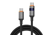 USB kaapelit - X2O Longlife LED Display 100W USB-C/C cable 1.5M - Black - USB C-C LED 5A100W CABLE 1.5M