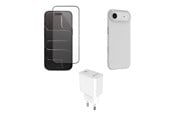 Puhelin - Muut lisävarusteet - eSTUFF - accessory kit for mobile phone - charger cover glass brown box - ES-KIT-IPH17AIR