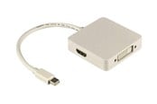 Näyttökaapeli - Deltaco DP-MULTI1 - adapter - DisplayPort / HDMI / DVI - 20 cm - DP-MULTI1