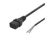 Sisäiset virtakaapelit - Deltaco DEL-109UA - power cable - IEC 60320 C19 to bare wire - 2 m - DEL-109UA