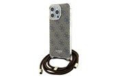 Puhelin - Kannet ja kotelot - GUESS Crossbody Cord 4G Print case for iPhone 15 Pro - brown - 3666339148089