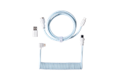 Näppäimistöt - Keychron Kierretty Aviator-kaapeli kulmaliittimellä USB 8K (Light Blue) - Näppäimistökaapeli - Sininen - Cab-47