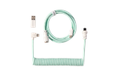 Näppäimistöt - Keychron Kierretty Aviator-kaapeli kulmaliittimellä USB 8K (Mint) - Näppäimistökaapeli - Sininen - Cab-46