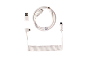 Näppäimistöt - Keychron Kierretty Aviator-kaapeli kulmaliittimellä USB 8K (White) - Näppäimistökaapeli - Valkoinen - Cab-30