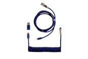 Näppäimistöt - Keychron Kierretty Aviator-kaapeli suoralla USB-liittimellä (Blue) - Näppäimistökaapeli - Sininen - Cab-51