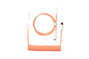 Näppäimistöt - Keychron Kierretty Aviator-kaapeli suoralla USB-liittimellä (Pink Orange) - Näppäimistökaapeli - Oranssi - Cab-31