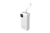 Powerbank - Wozinsky W8-W - 30W 2 x USB-A and USB-C with Flashlight - White - 30000 mAh - 5907769388118