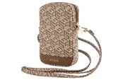 Puhelin - Muut lisävarusteet - GUESS Zip GCube Bottom Stripe phone bag - brown - 3666339210663
