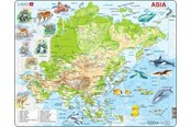 Palapelit - Larsen Puzzles Palapeli Aasia topografinen kartta - 63 palaa, Max 2D Palapelit - A30