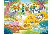 Palapelit - Larsen Puzzles Palapeli Suloiset eläimet maatilalla - 19-palainen, Maxi (3 2D Palapelit - BM11