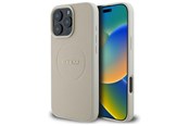 Puhelin - Kannet ja kotelot - GUESS Grained Gold Ring MagSafe Case for iPhone 16 Pro Max - Beige - 3666339304287