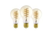 Lamput - EGLO LED-lamppu E27 A60 AMBER 2200K 500LM 3 kpl E27 - 113141