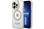 Puhelin - Kannet ja kotelot - GUESS Metal Outline MagSafe case for iPhone 15 Pro - gold - 3666339196912