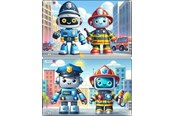 Palapelit - Larsen Puzzles Palapeli Ystävälliset robotit kaupungissa - 10-palainen, Mi 2D Palapelit - U25
