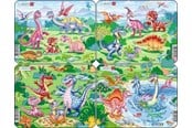 Palapelit - Larsen Puzzles Palapeli Leikkivät dinosaurukset 4-asst - 7 palaa, M 2D Palapelit - V6