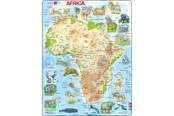 Palapelit - Larsen Puzzles Palapeli Afrikka topografinen kartta - 63 palaa, Ma 2D Palapelit - A22