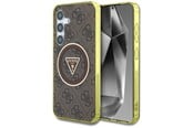 Puhelin - Kannet ja kotelot - GUESS 4G Glitter Triangle Buttons MagSafe Case for Samsung Galaxy S25 Brown - 3666339449599