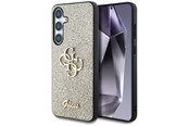 Puhelin - Kannet ja kotelot - GUESS Fixed Glitter Big 4G Metal Logo case for Samsung Galaxy S25 gold - 3666339449445