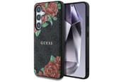 Puhelin - Kannet ja kotelot - GUESS Leather 4G Flowers Print Metal Classic Logo MagSafe Case for Samsung Galaxy S25 - Black - 3666339449261