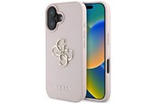 Puhelin - Kannet ja kotelot - GUESS Grained Big 4G Logo Small Classic Logo case for iPhone 16 - pink - 3666339424824
