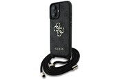 Puhelin - Kannet ja kotelot - GUESS 4G Big Logo Cord Stap Crossbody Case for iPhone 16 Black - 3666339434267