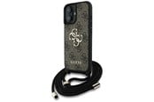 Puhelin - Kannet ja kotelot - GUESS 4G Big Logo Cord Stap Crossbody Case for iPhone 16 Plus Brown - 3666339434427