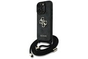 Puhelin - Kannet ja kotelot - GUESS 4G Big Logo Cord Stap Crossbody Case for iPhone 16 Pro Max black - 3666339434298