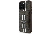 Puhelin - Kannet ja kotelot - GUESS 4G Stripes case with Magsafe wallet for iPhone 16 Pro Max brown - 3666339342593