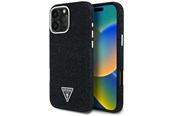 Puhelin - Kannet ja kotelot - GUESS Denim Triangle Logo MagSafe case for iPhone 16 Pro - black - 3666339428143