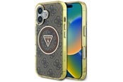 Puhelin - Kannet ja kotelot - GUESS IML Metal Glitter 4G Circle Triangle MagSafe Case for iPhone 16 - Brown - 3666339430214