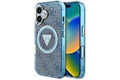Puhelin - Kannet ja kotelot - GUESS IML Metal Glitter 4G Circle Triangle MagSafe Case for iPhone 16 - Blue - 3666339430368