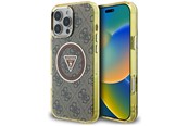 Puhelin - Kannet ja kotelot - GUESS IML Metal Glitter 4G Circle Triangle MagSafe Case for iPhone 16 Pro - Brown - 3666339430238