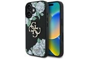 Puhelin - Kannet ja kotelot - GUESS Grained Roses Big 4G logo case for iPhone 16 - black - 3666339426927