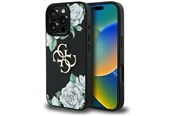Puhelin - Kannet ja kotelot - GUESS Grained Roses Big 4G logo iPhone 16 Pro case - black - 3666339426941
